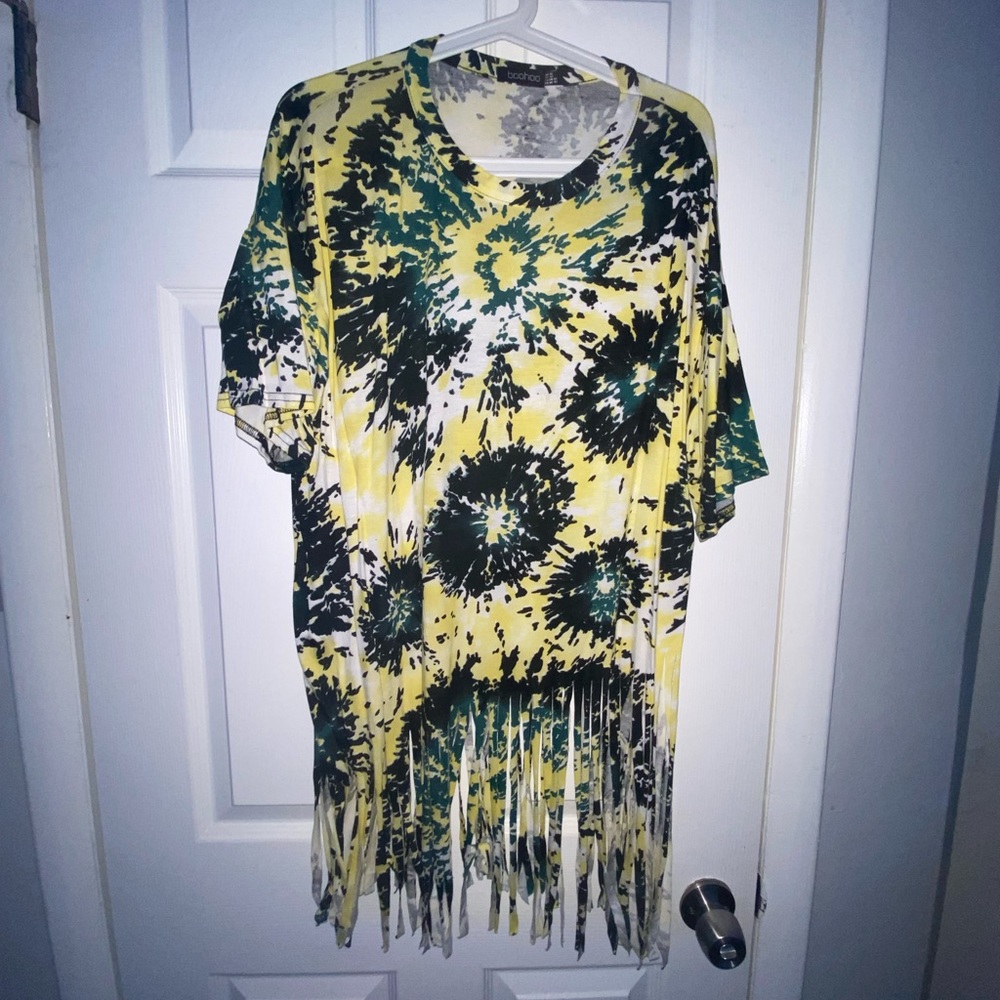 Boohoo Tie dye Tassel Beach Dress